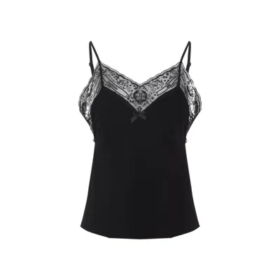 ACNE STUDIOS ACNE STUDIOS LACE-OVERLAY VISCOSE TOP WITH ADJUSTABLE STRAPS