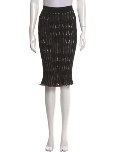 Pre-owned Acne Studios Lace Pattern Knee-length Skirt In Black