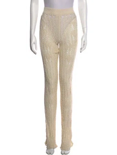 Pre-owned Acne Studios Lace Pattern Straight Leg Pants W/ Tags In Neutral