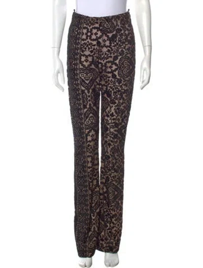 Pre-owned Acne Studios Lace Pattern Wide Leg Pants In Neutral