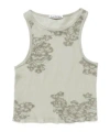 Acne Studios Lace-print Ribbed Tank Top In White