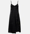 Acne Studios Womens Dinouka Lace-insert Satin Midi Dress Dark Brown