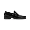 Acne Studios Stamped Monogram Calf Leather Loafers In Black