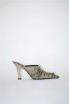 Acne Studios Lace-up Heel Mule In Beige,green