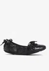 Acne Studios Lace-up Leather Ballet Flats In Animal Print