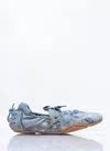 Acne Studios Bilaria Paneled Logo-print Denim Ballet Flats In Blue