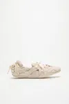 Acne Studios Beige Lace-up Leather Sneakers In Off White