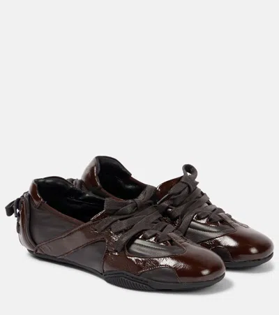 Acne Studios Sneakers Aus Leder In Braun