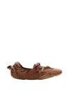 Acne Studios Leather Trimmed Paneled Suede Flats Brown In Brown