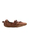 Acne Studios Leather Trimmed Paneled Suede Flats Brown In Brown