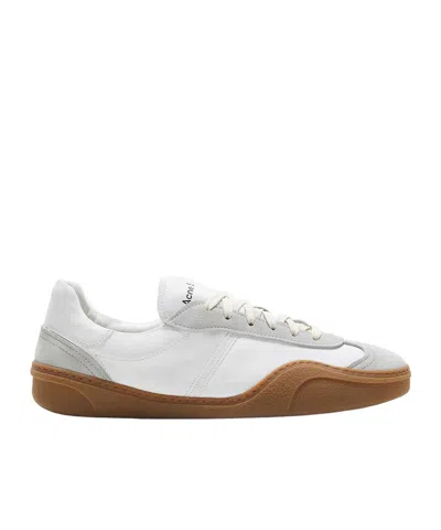 Acne Studios Bars Low Suede-trimmed Leather Sneakers In White