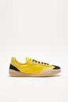 Acne Studios Leather Low-top Sneakers In Yellow,black