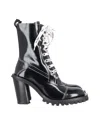 Acne Studios Laced-up Combat Boots In Black Patent Leather In Black