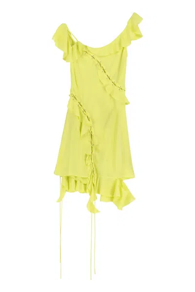 Acne Studios Lace-trim Mini Dress In Green
