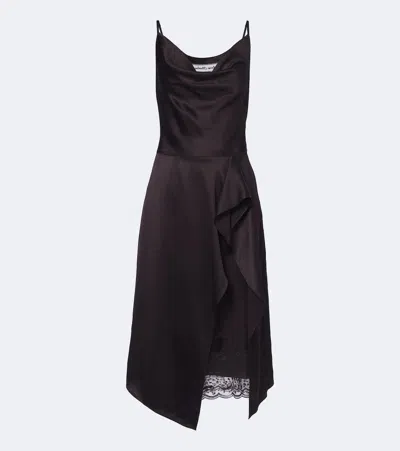 Acne Studios Lace-trimmed Satin Slip Dress In Brown