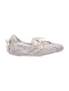 Acne Studios Ballerina Lace-up Sneaker With Premium Leather Uppers In Beige