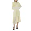 Acne Studios Ladies Pale Yellow Layered Long Sleeve Dress In Yellow