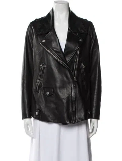 Pre-owned Acne Studios Lamb Leather Biker Jacket In Black