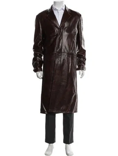 Pre-owned Acne Studios Lamb Leather Coat In Brown