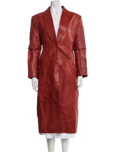 Pre-owned Acne Studios Lamb Leather Coat In Orange
