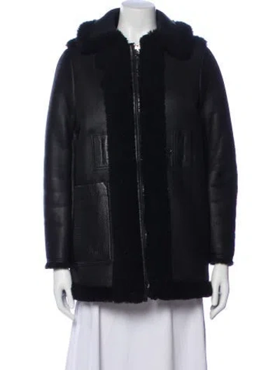Pre-owned Acne Studios Lamb Leather Fur Coat In Black