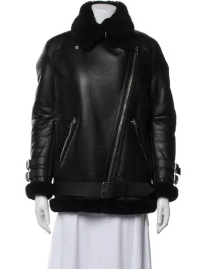 Pre-owned Acne Studios Lamb Leather Fur Coat In Black