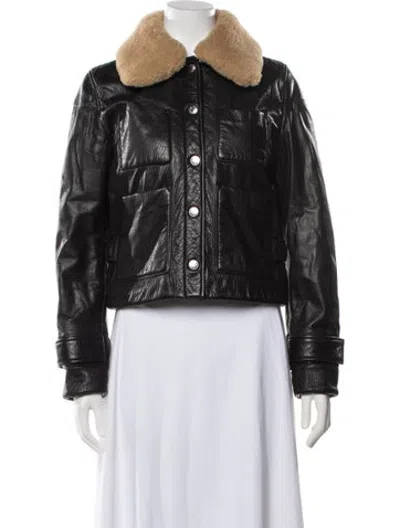 Pre-owned Acne Studios Lamb Leather Jacket In Black
