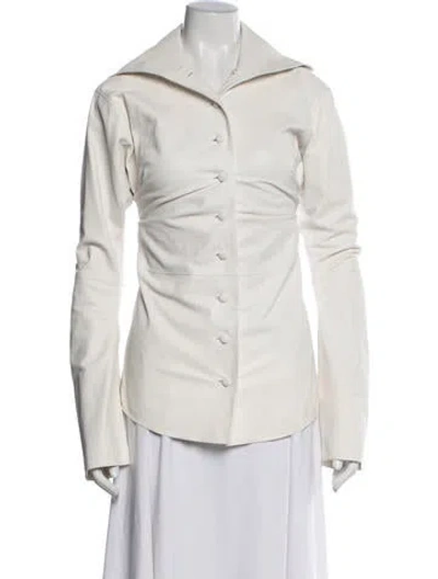 Pre-owned Acne Studios Lamb Leather Jacket In Neutral