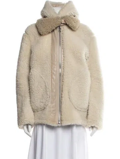 Pre-owned Acne Studios Lamb Leather Jacket In Neutrals