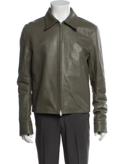 Pre-owned Acne Studios Lamb Leather Jacket W/ Tags In Green