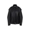 Acne Studios Leather Jacket With Belted Waist And Epaulettes In Black