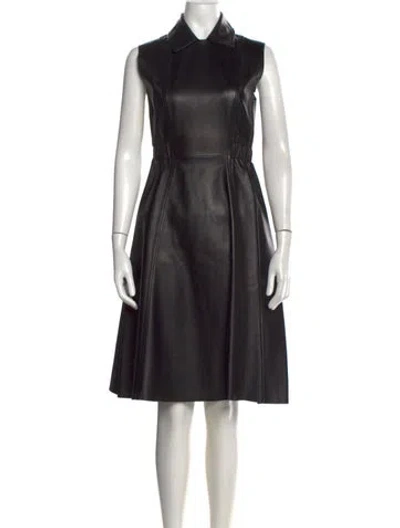 Pre-owned Acne Studios Lamb Leather Knee-length Dress In Black