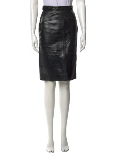 Pre-owned Acne Studios Lamb Leather Knee-length Skirt In Black