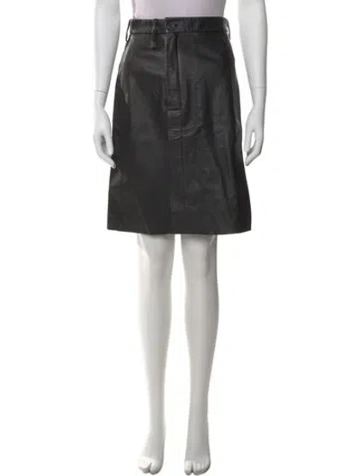 Pre-owned Acne Studios Lamb Leather Knee-length Skirt In Gray