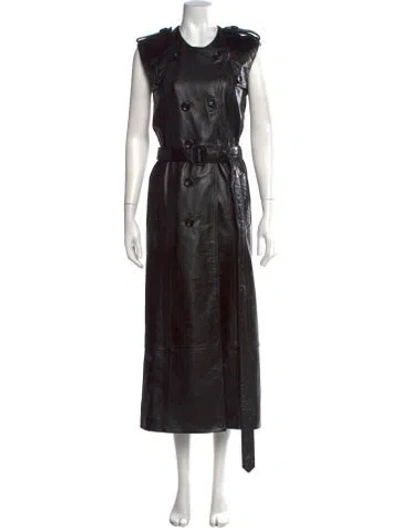 Pre-owned Acne Studios Lamb Leather Long Dress In Black
