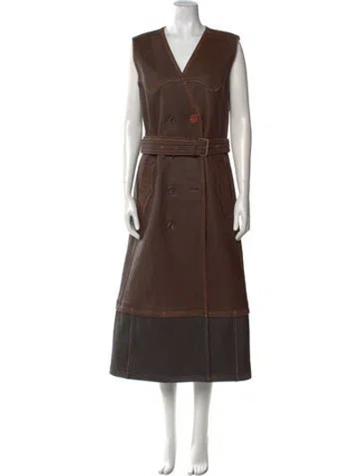 Pre-owned Acne Studios Lamb Leather Long Dress In Brown
