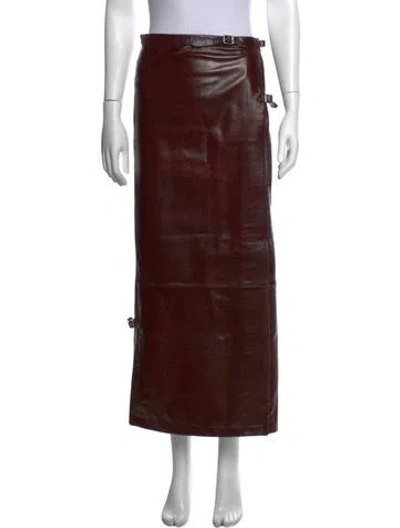 Pre-owned Acne Studios Lamb Leather Long Skirt In Brown