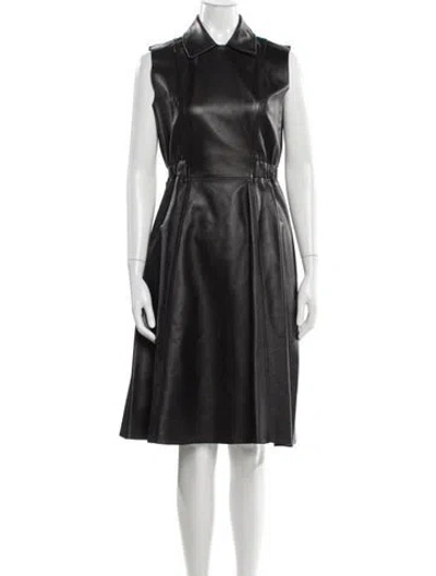 Pre-owned Acne Studios Lamb Leather Midi Length Dress In Black