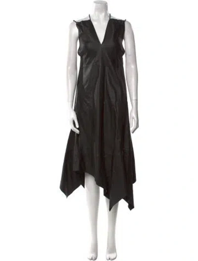 Pre-owned Acne Studios Lamb Leather Midi Length Dress W/ Tags In Black