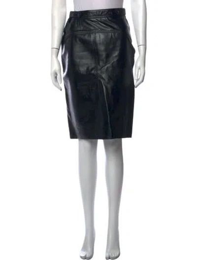 Pre-owned Acne Studios Lamb Leather Midi Length Skirt In Black
