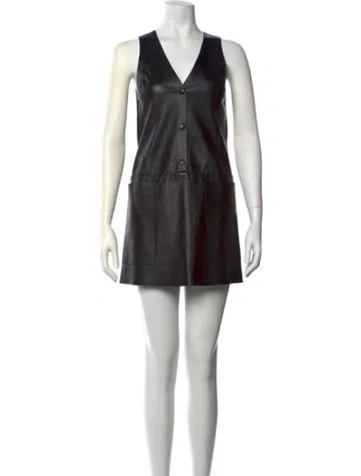 Pre-owned Acne Studios Lamb Leather Mini Dress In Black