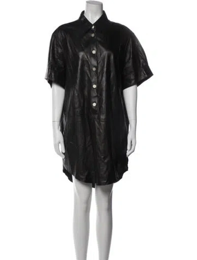 Pre-owned Acne Studios Lamb Leather Mini Dress In Black