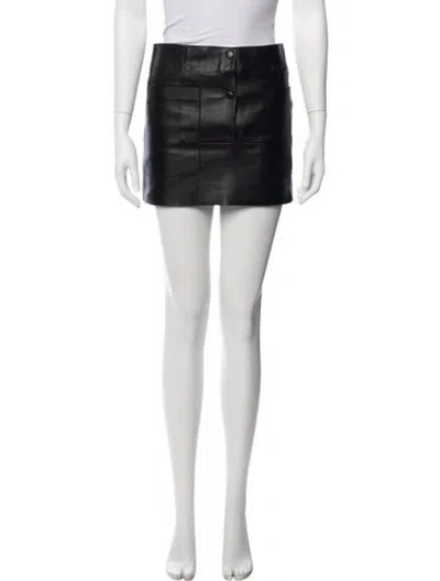 Pre-owned Acne Studios Lamb Leather Mini Skirt In Black