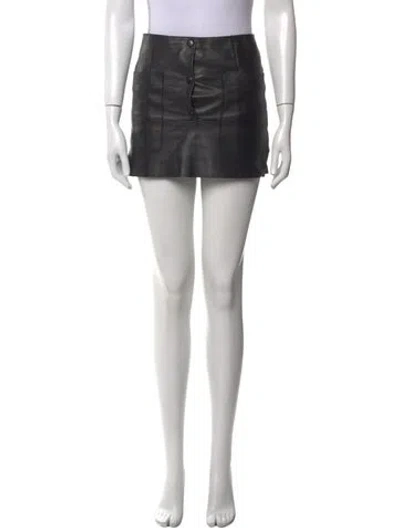 Pre-owned Acne Studios Lamb Leather Mini Skirt In Black