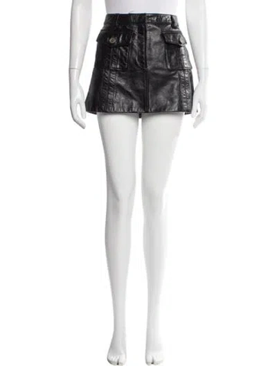 Pre-owned Acne Studios Lamb Leather Mini Skirt In Black