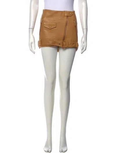 Pre-owned Acne Studios Lamb Leather Mini Skirt In Neutrals