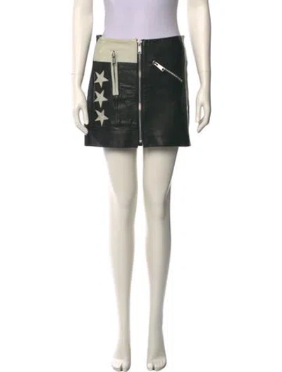 Pre-owned Acne Studios Lamb Leather Mini Skirt In White