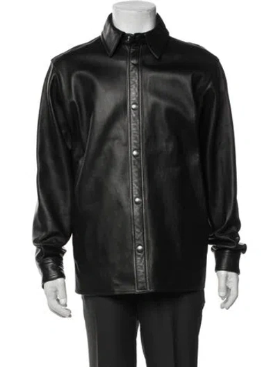 Pre-owned Acne Studios Lamb Leather Moto Jacket In Black