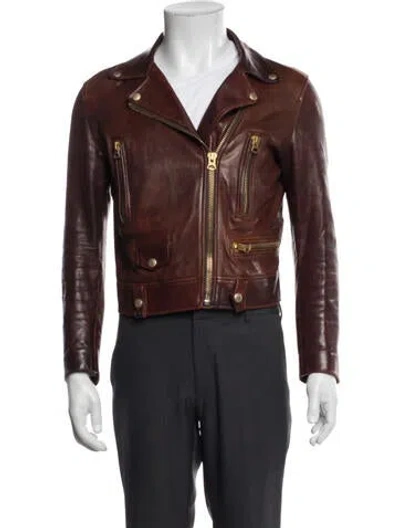 Pre-owned Acne Studios Lamb Leather Moto Jacket In Black