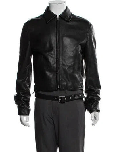 Pre-owned Acne Studios Lamb Leather Moto Jacket W/ Tags In Black